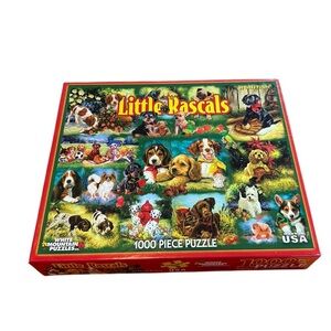White Mountain LITTLE RASCALS PUZZLE 1000 Pieces Linda Picken PUPPIES Complete
